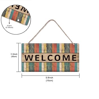 新品　木製のWELCOMEボード　玄関用飾り Amazon.co.jp: ドア飾り 看板 文字 壁飾り 玄関飾り おしゃれ